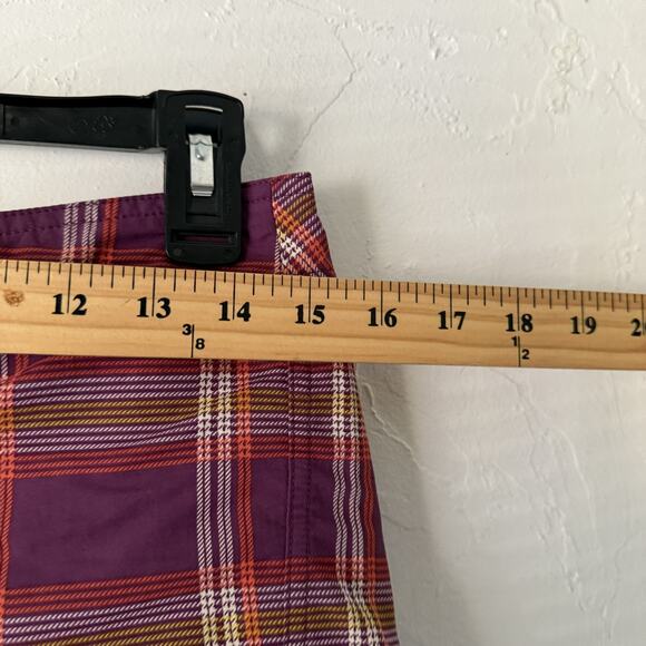 Patagonia Board Shorts Womens 4 Purple Plaid Swim Trunks Nylon Quick Dry Surf - Picture 4 of 7
